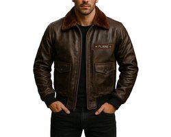Leren Piloot Bomberjack Mannen - Vintage Britse Luchtmacht Stijl met Schapenvacht Kraag
