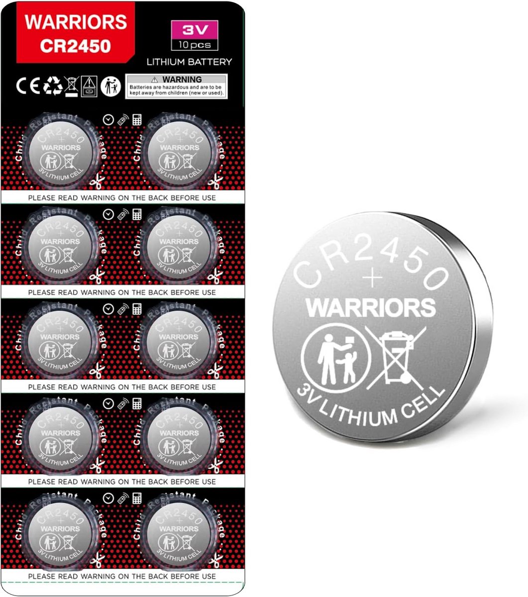 10X CR2450 Lithium Knoopcelbatterijen 3V voor Elektronische Apparaten