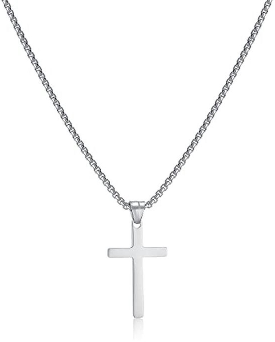 Halsketting met kruis voor heren, gouden-zilveren ketting met kruishanger, christelijke sieraden, roestvrij staal