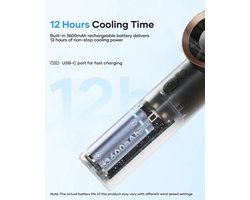 Handheld Turbo Ventilator - Verstelbare Snelheid tot 19000 tpm, 12 Uur Koeling, Compact en Draagbaar