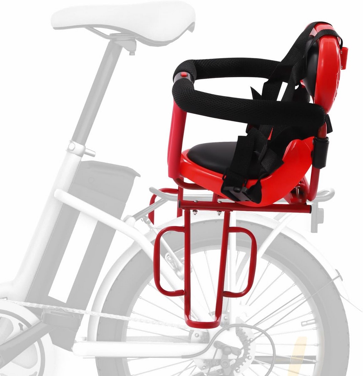 U-vormig Kinderfietszitje met Veiligheidsgordel - Afneembaar Fietszitje voor Kinderen van 6 Maanden tot 6 Jaar
