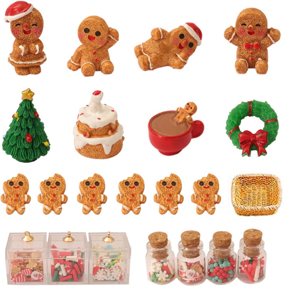 22-delige Kerstkabouter Accessoireset voor Poppenhuis en Miniatuur Kerstdecoratie