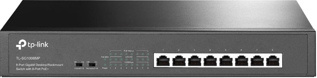 8-poorts Gigabit PoE+ Switch voor Efficiënte Netwerken