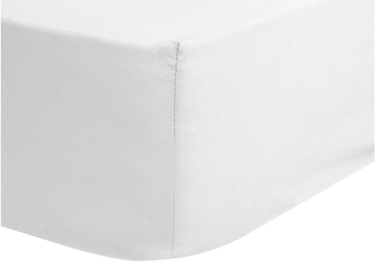 Good Morning hoeslaken effen kleur - Lits jumeaux 180x200 cm - Wit - 100% Katoen jersey