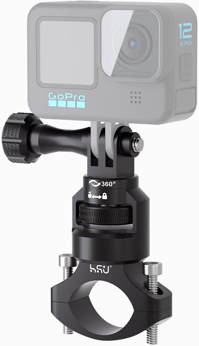 Universele Fiets & Motor Stuurbevestiging voor Actiecamera's - 360 Graden Draaibaar