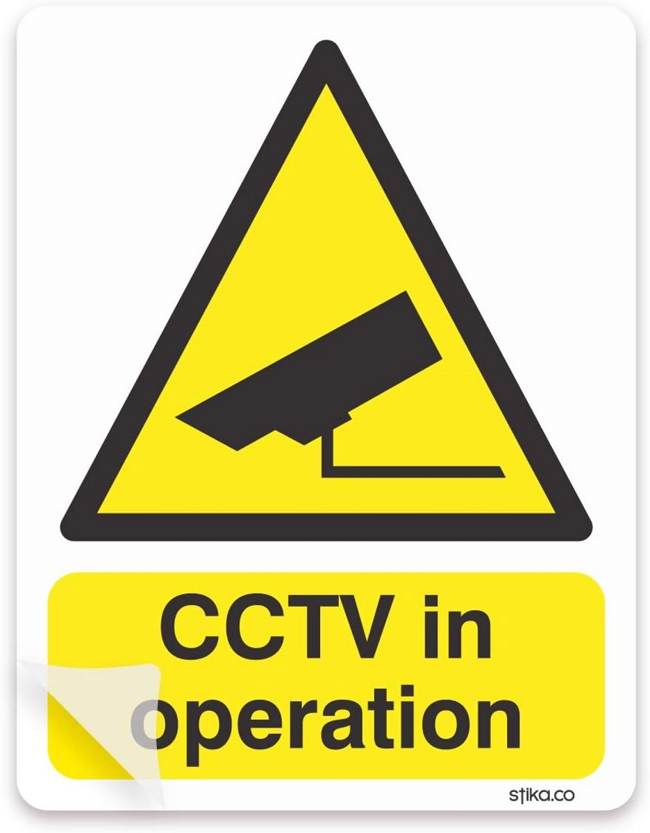 CCTV Camera Actief Sticker - Waarschuwingsbord voor Beveiliging en Veiligheid - 10x13cm Zelfklevend Vinyl