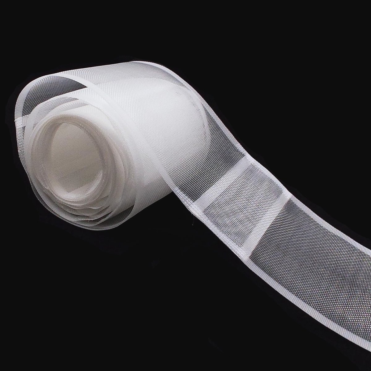Lusband om te naaien - 10 cm breed, transparant nylon gordijnband voor potloodplooien (12 m)