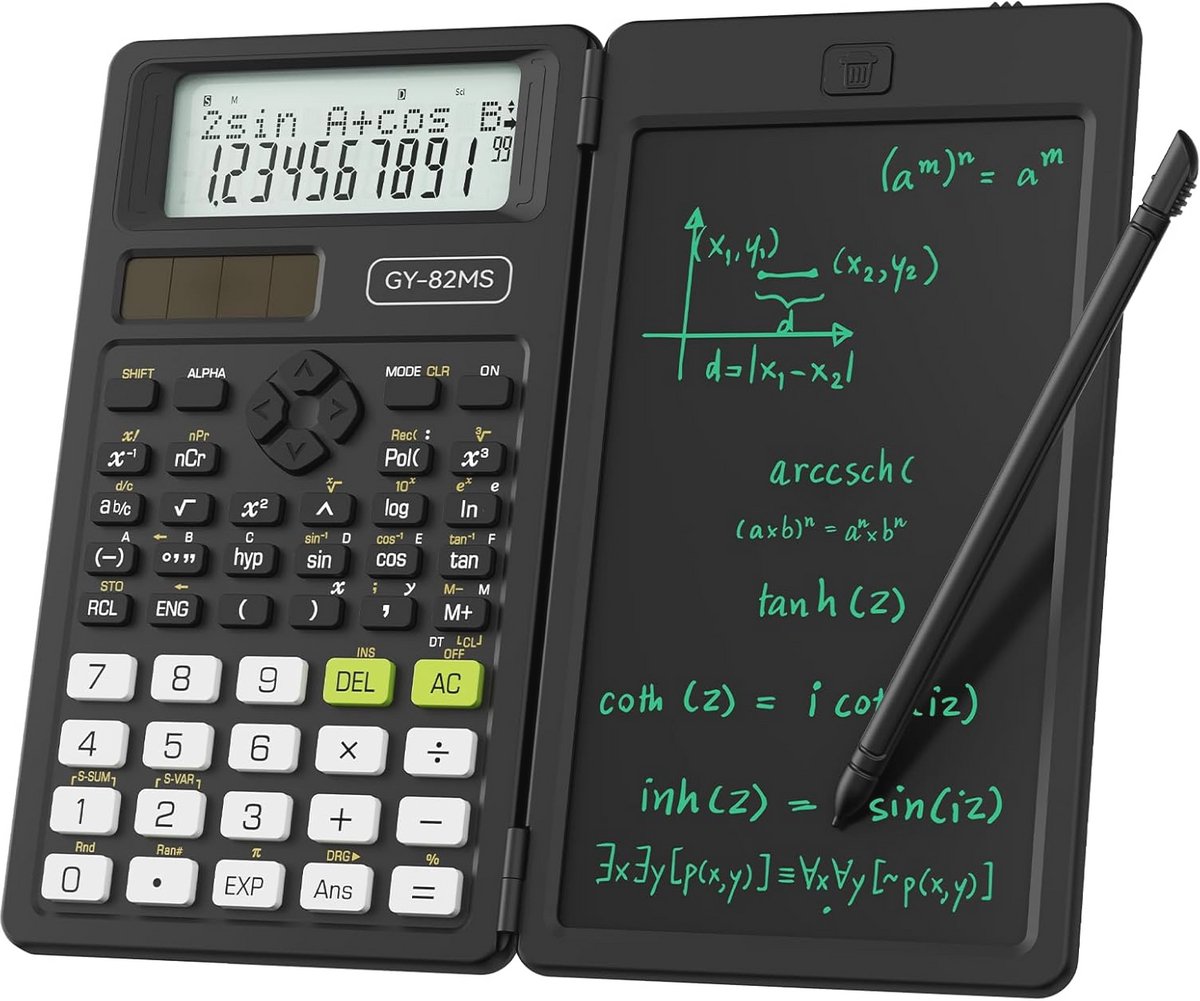 Wetenschappelijke rekenmachine 82MS met schrijftablet en pen - 240 functies - 2-lijn display - Perfect voor middelbare schoolbehoeften