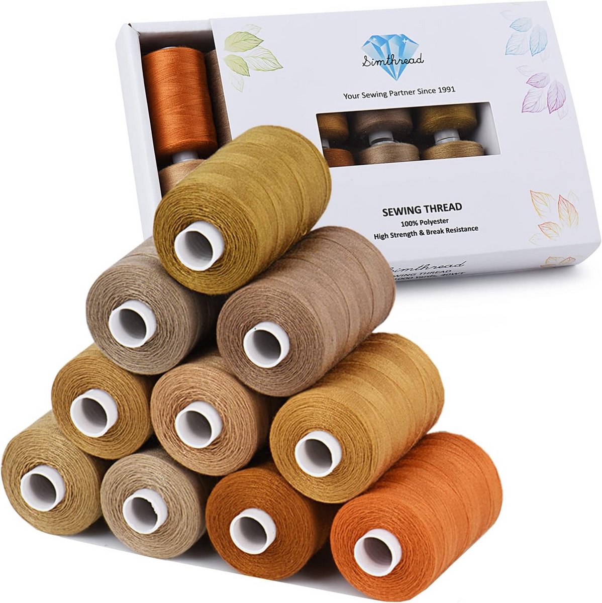 Polyester Naaigaren Set - 10 Spoelen van 1000 Meter voor Alle Naaidoeleinden