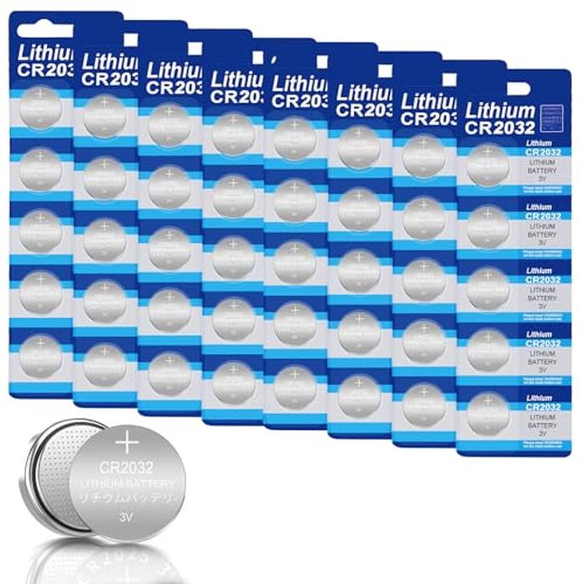 40x Stappen Stapel CR2032 Knopcelbatterijen 3V - Capaciteit 240 mAh
