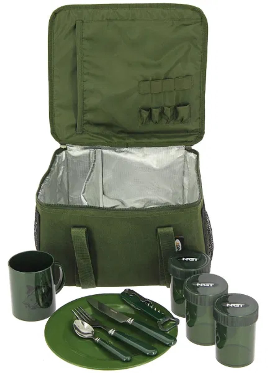 NGT Food & Brew Kit Bag – Geïsoleerde food bag met bestek, mok, potjes, bord & kurkentrekker