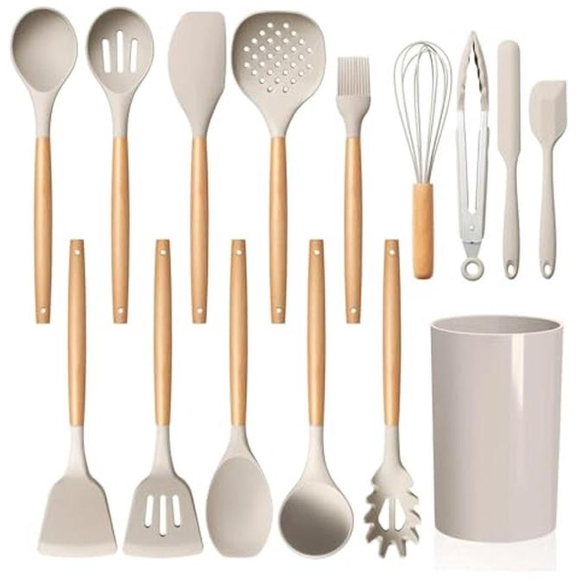 15-delige silicone keukengerei set met houder
