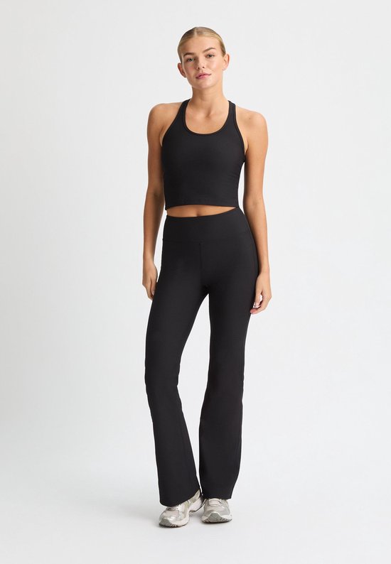 RÖHNISCH - ribbed r flare hw tight - Lange trainingslegging dames - Zwart — afbeelding 3