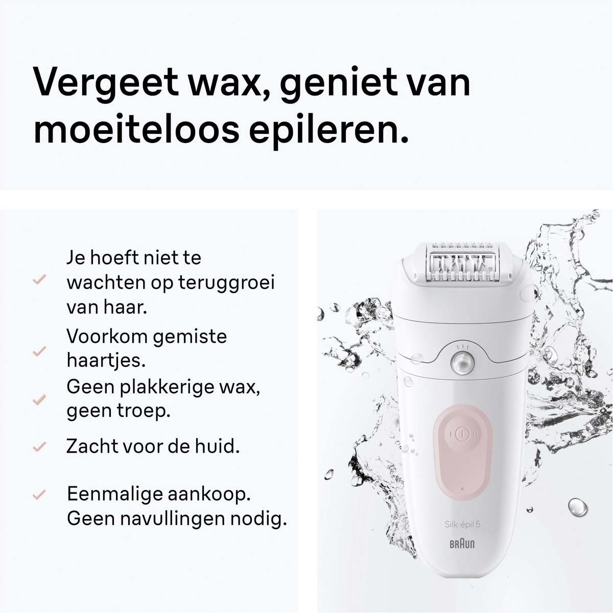 Braun Silk·épil 5 5-041 - Wet&Dry Epilator - Eenvoudige Haarverwijdering - Langdurig Gladde Huid - Ladyshave Scheerkop en Trimmerkam thumbnail 4