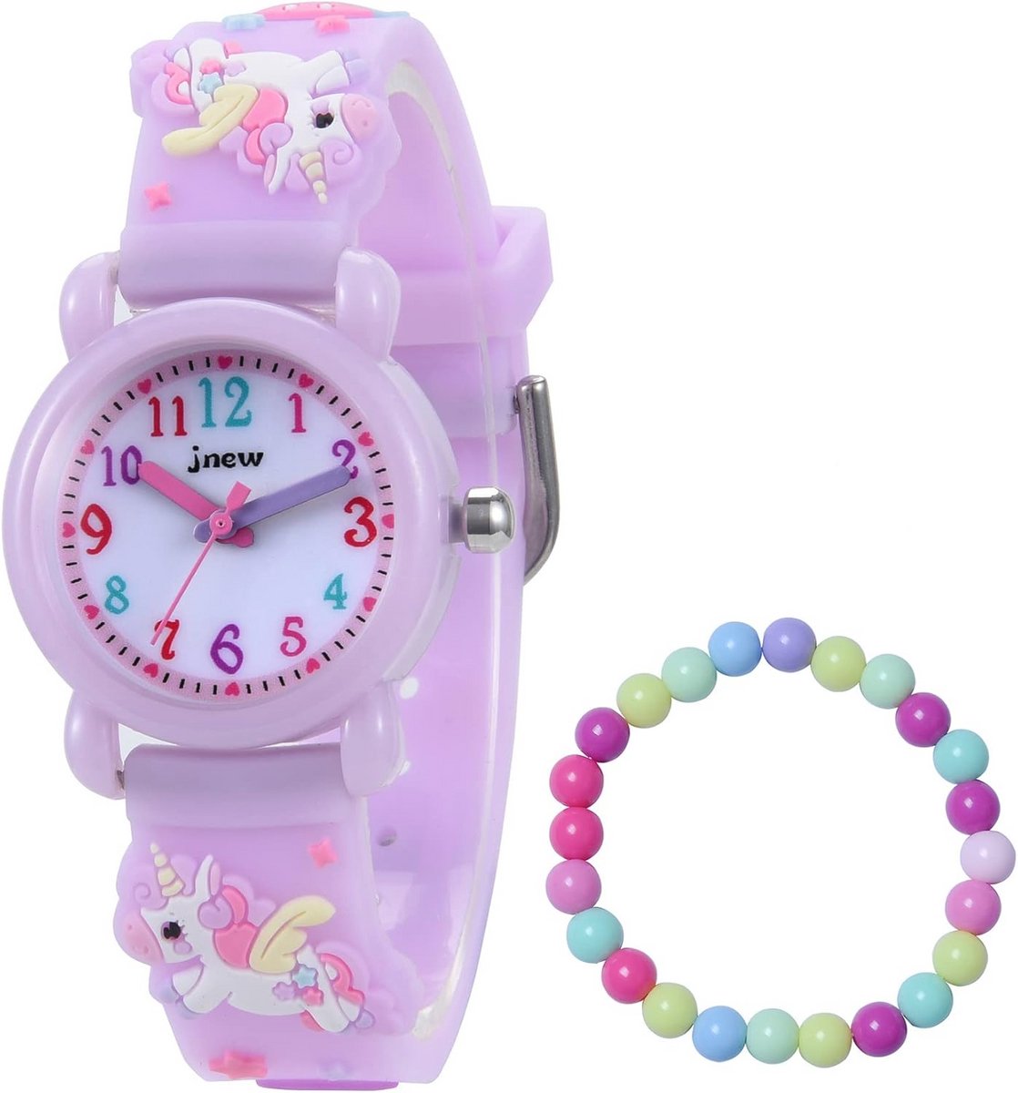Schattige Analoge Kinderhorloges voor Meisjes van 3-10 Jaar met Siliconen Band