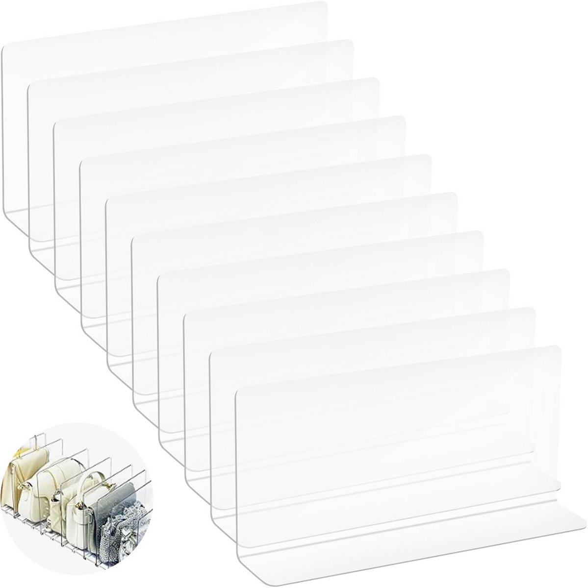Transparante Plankverdelers - 10 Stuks voor Kledingkasten