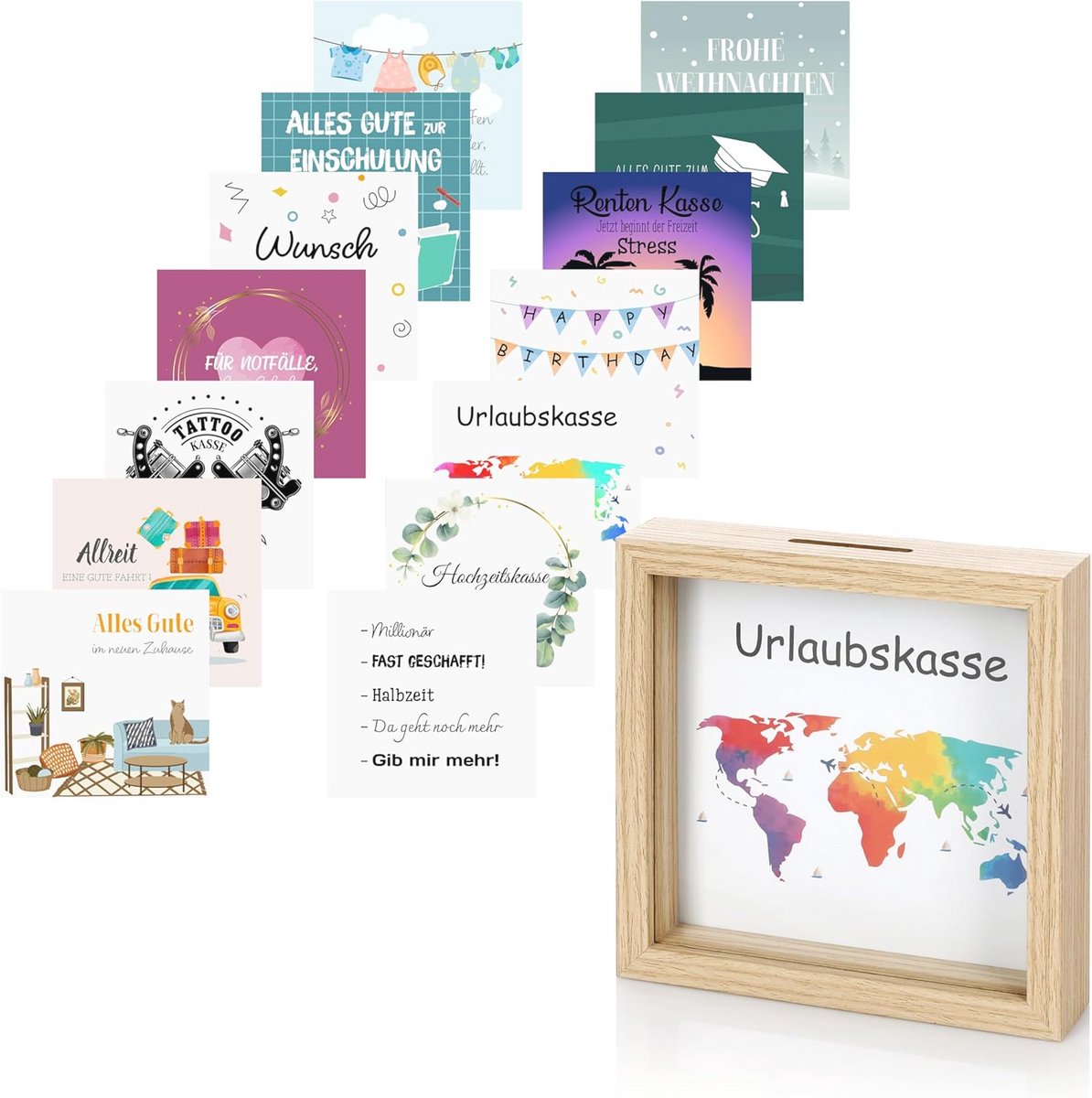 Geldbox met Foto Laatje - Aanpasbaar voor Verjaardag, Bruiloft, Geboorte en Meer