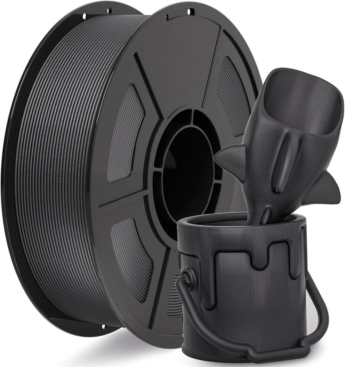 Koolstofvezel PLA 3D-printerfilament 1.75mm, Matte Zwart, 1kg Spoel