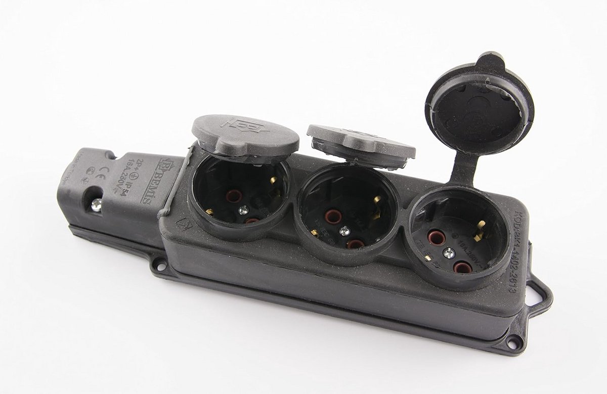 Stekker, Koppeling en Stopcontact Set van Massief Rubber 16A/250V