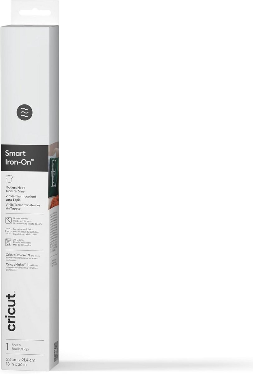 Smart Iron-On Transfer Vinyl 33x91cm (White) voor T-shirts en Buideltassen