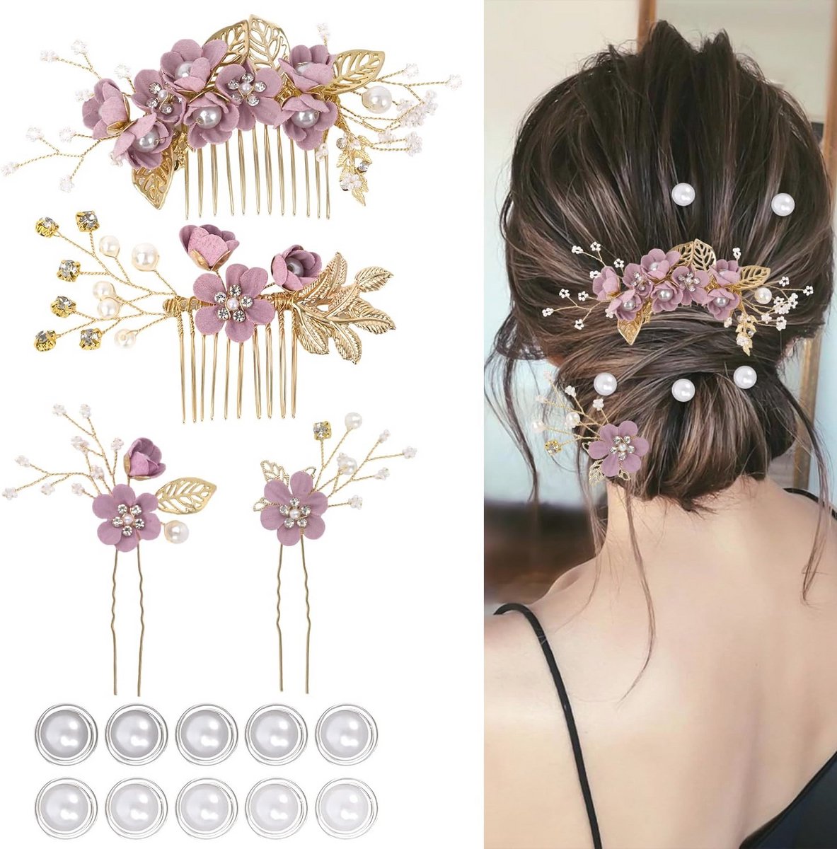 Stijlvolle bruidshaaraccessoires - Haarspelden en bloemen voor bruiloften en feesten