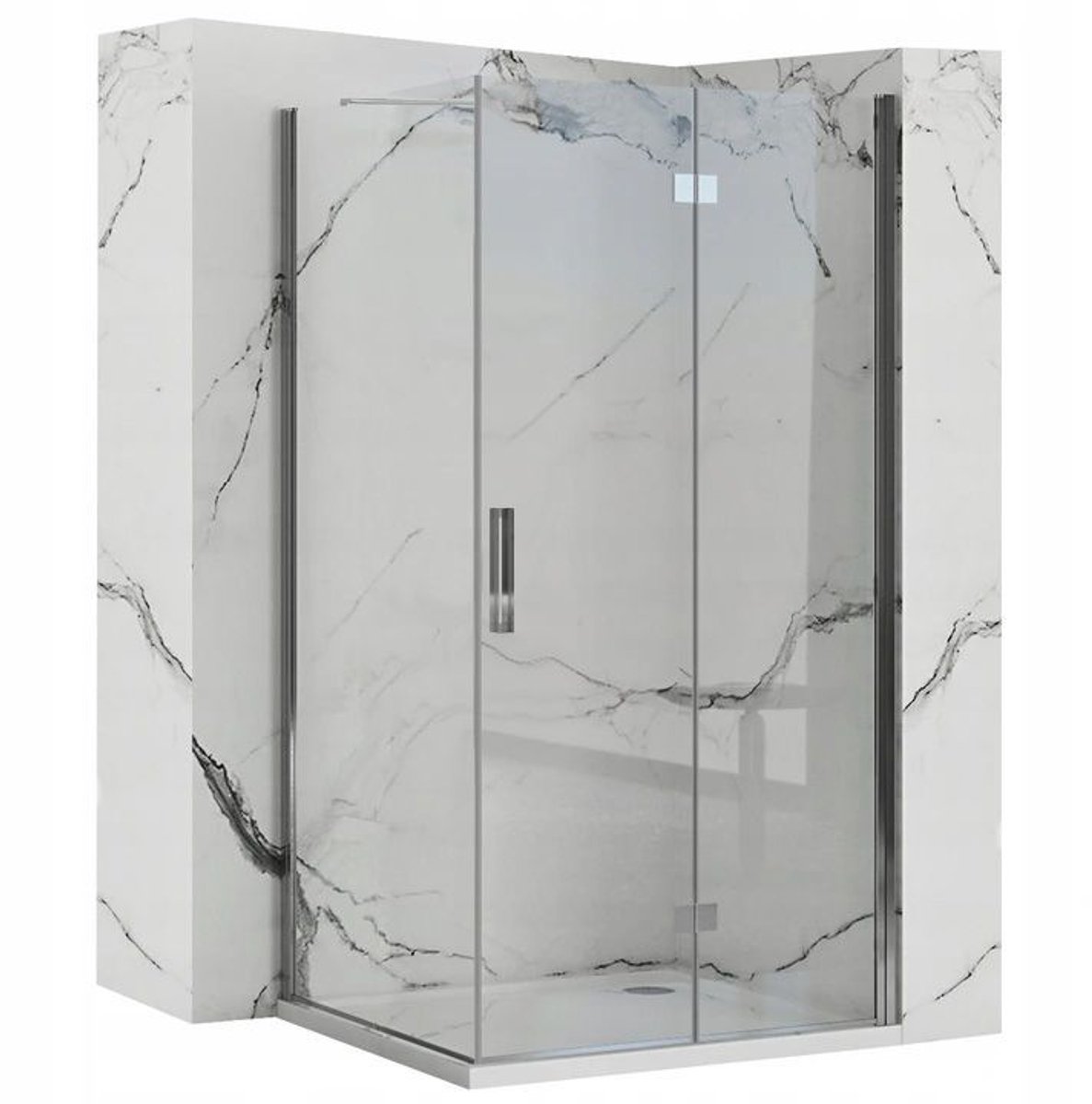 Rea Molier - Douchecabine - Chroom - 80X80 Vierkant - 80X80X190Cm