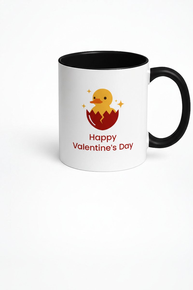 Valentijnsdag Mok met Lief Eendje uit Ei – Happy Valentine's Day Cadeau