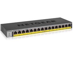 NETGEAR GS116LP - Netwerk Switch - Unmanaged - 1 Gbps - PoE Switch - 16 poorten