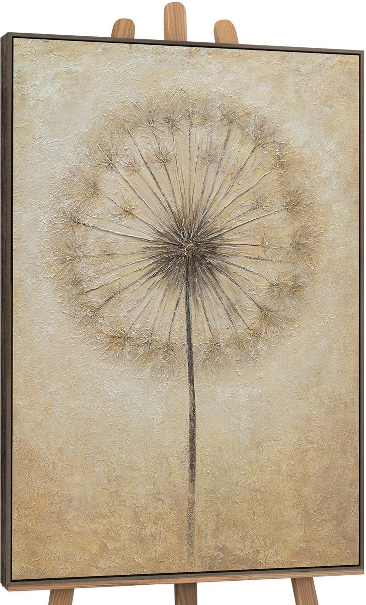 YS Canvas schilderij 120x80 cm handgeschilderd adem van de zomer – YS-Art Gallery – Lijst: Grijs – Luxe wanddecoratie Grey