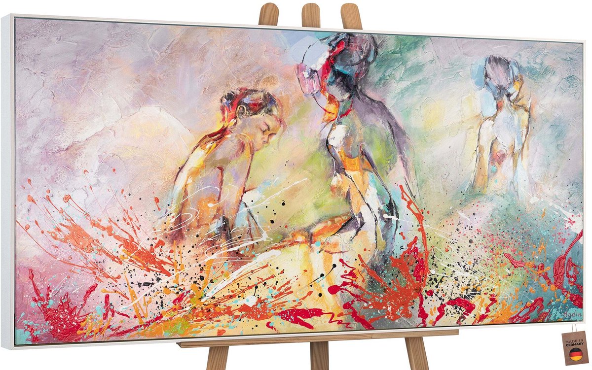 YS Schilderij Canvas schilderij groot handgeschilderd hete zomer zomer natuur Ð YS-Art Gallery Ð Luxe wanddecoratie voor woonkamer Ð Modern schilderij voor slaapkamer en hal White 160x80
