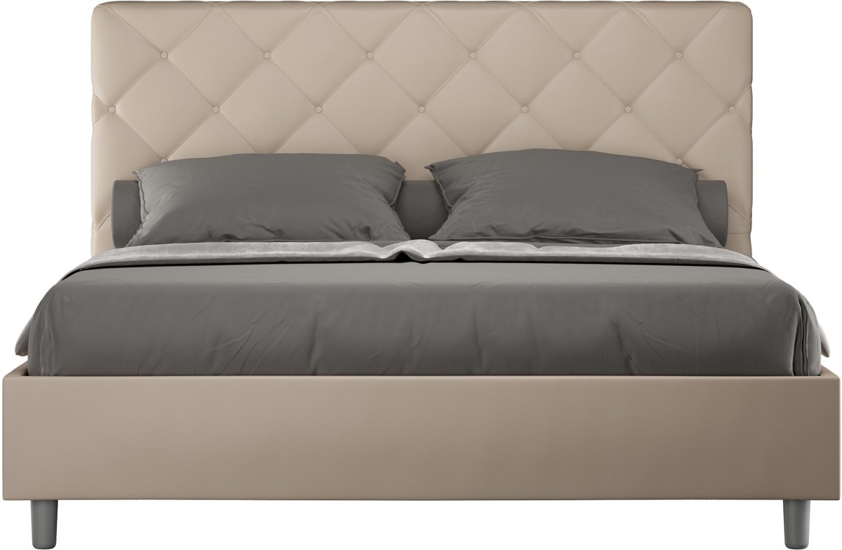 Priya duifgrijs kunstleer gestoffeerd bed zonder onderstel 160x200