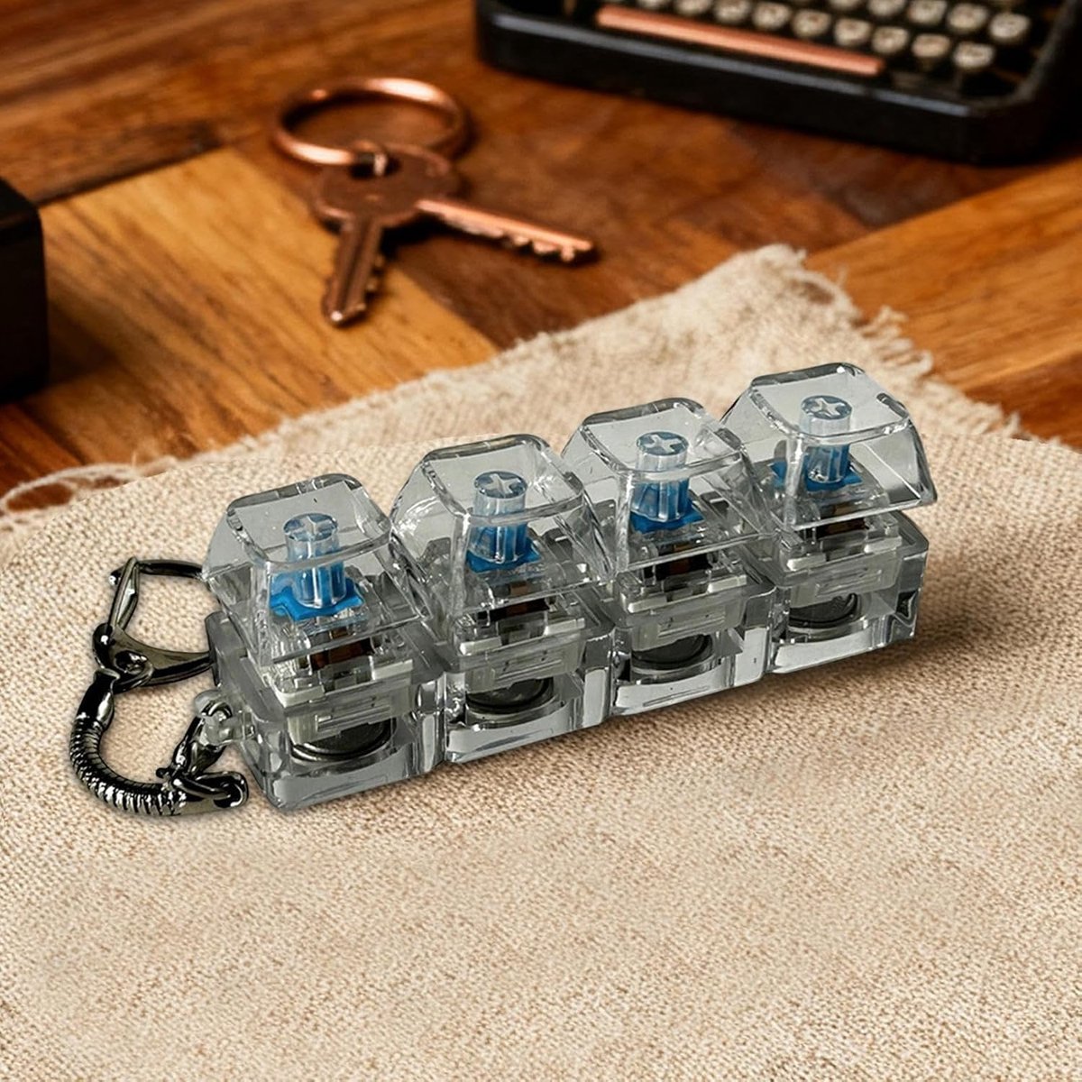 Toetsenbord Clicker met LED-licht, 4-knops Fidget