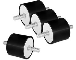 4pcs Silent Block M6 Vibration Damper - Geschikt voor Air Compressors - Diesel Engines - Petrol Water Pumps (M6x18 20x15)