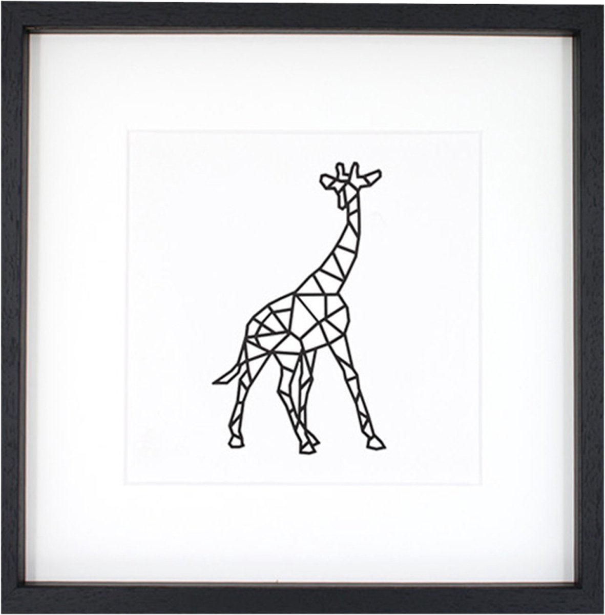 Casa Sentir Giraffe Schilderij - Medium - Zwart