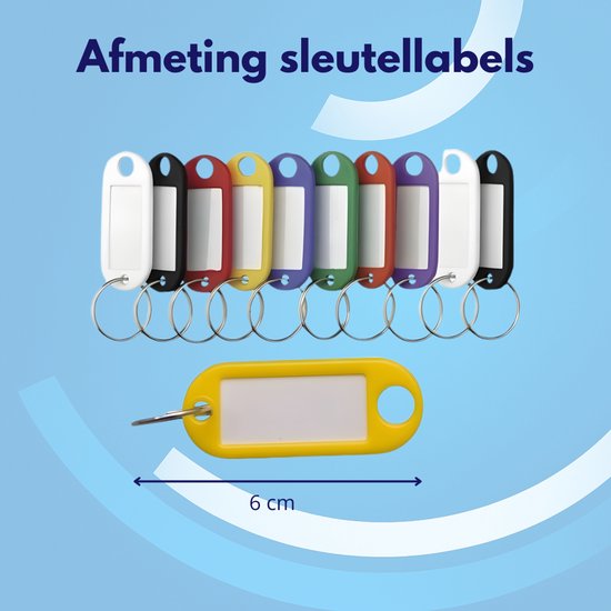 Knaak Sleutellabels met Etiket - 20 Stuks - Gekleurd - Inclusief Sleutelring - Schrijfbaar