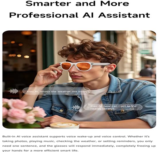 8K Smart Bril met Camera - Slimme Bril met Camera, HD Foto & Video, Bluetooth & Spraakvertaling - Geschikt voor Android en iOS van SmartTech Vision — afbeelding 4