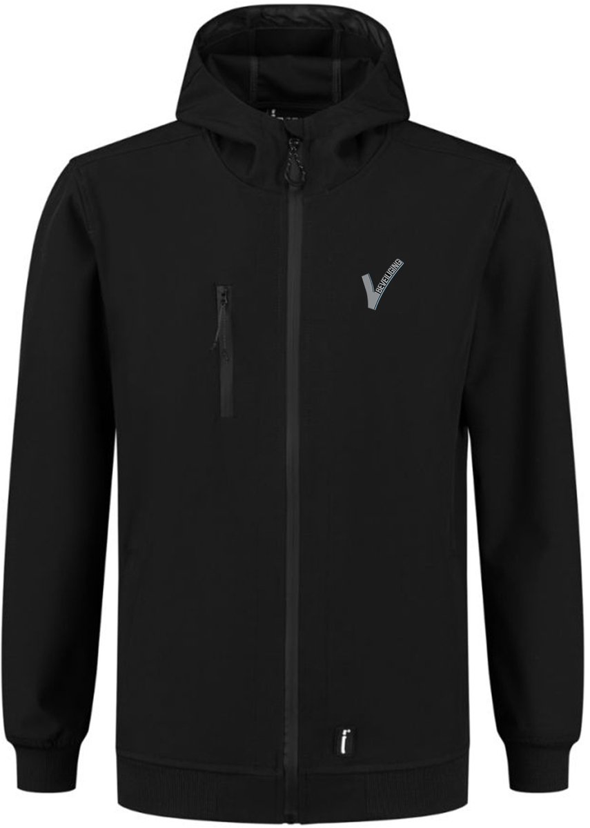 Image Workwear Jackson Tech Shell Security Jas – Zwart – Maat 3XL – 3-Layer Tech Shell met Capuchon – Waterafstotende Ritsen – Borstlogo (V-tje) & Ruglogo (SECURITY)
