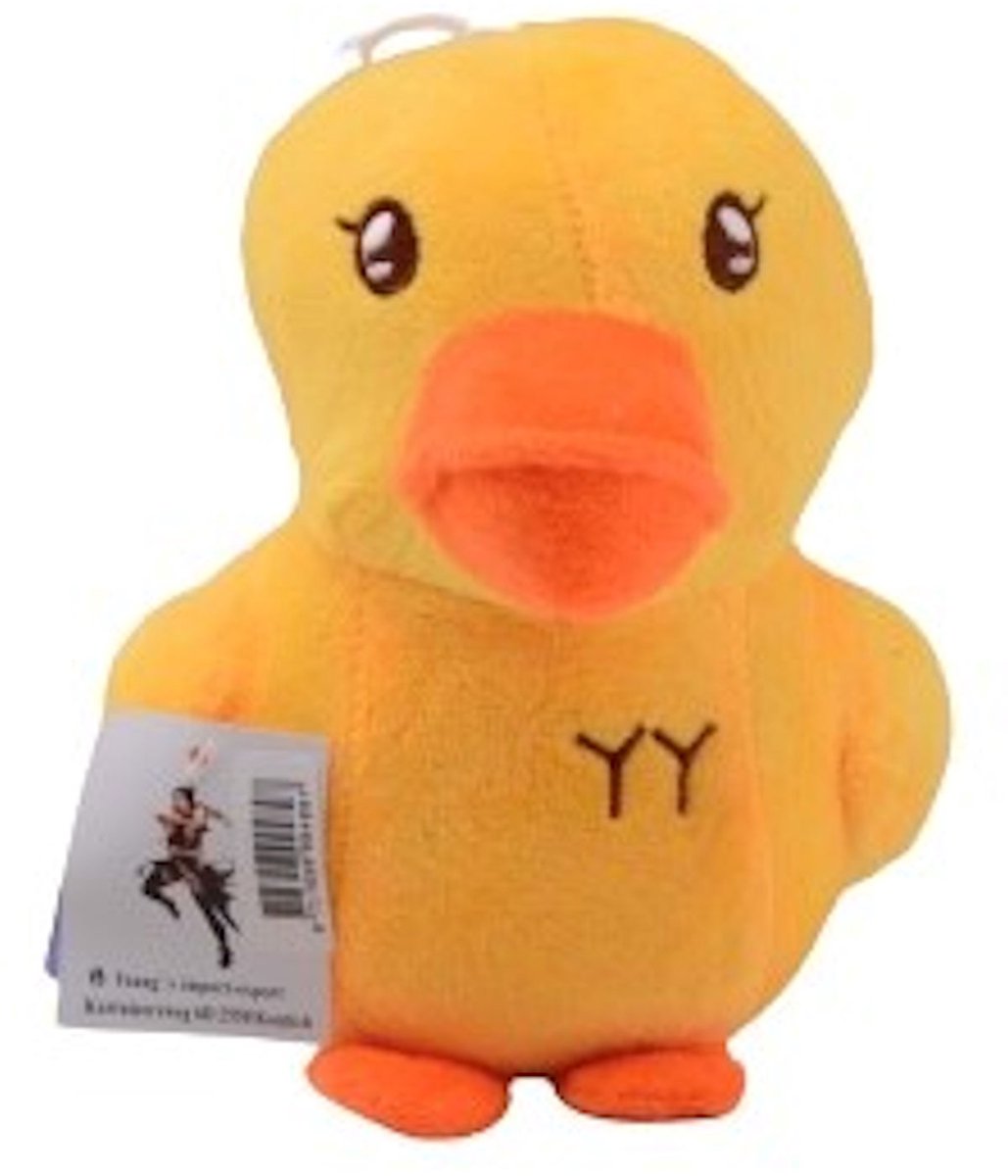 Pluche eendje knuffel 15cm met zuignap - multicolor speelgoed.