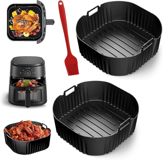 Siliconen vorm Heteluchtfriteuse Accessoires voor Tefal Ey9018 5,2/3,1 L, siliconen vorm airfryer accessoires voor Cecotec Cecofry Duosize 9L5,5/3,5 L, siliconen inzetstuk voor heteluchtfriteuse voor