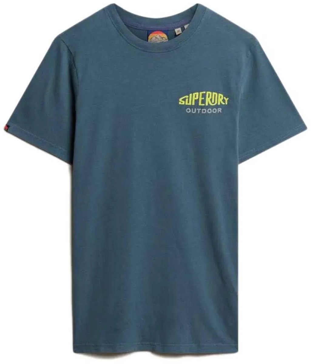 Superdry Mountain Relaxed T-shirt Heren T-shirts Blauw