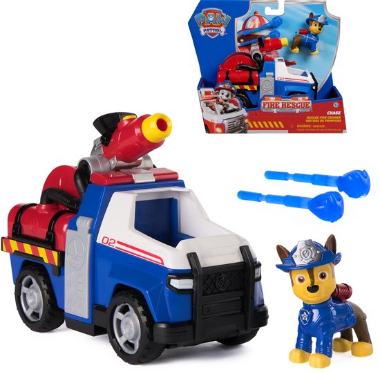 PAW Patrol - Brandweerredding - Chase Politieauto - Speelgoedauto met speelfiguur