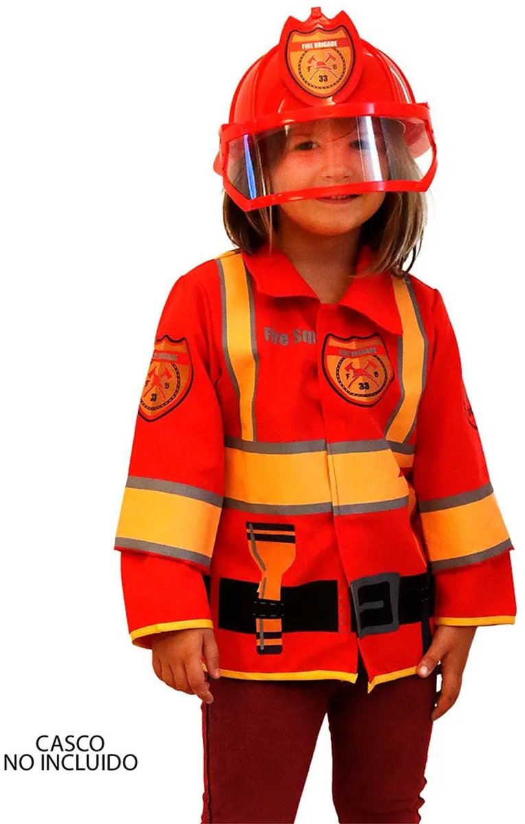 Brandweerjas met Lange Mouw - DeQube - Verkleedkleding Brandweer — afbeelding 5