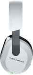 Witte Turtle Beach gaming headset, zij-aanzicht met zwarte oorschelpen en indicatorlampje.
