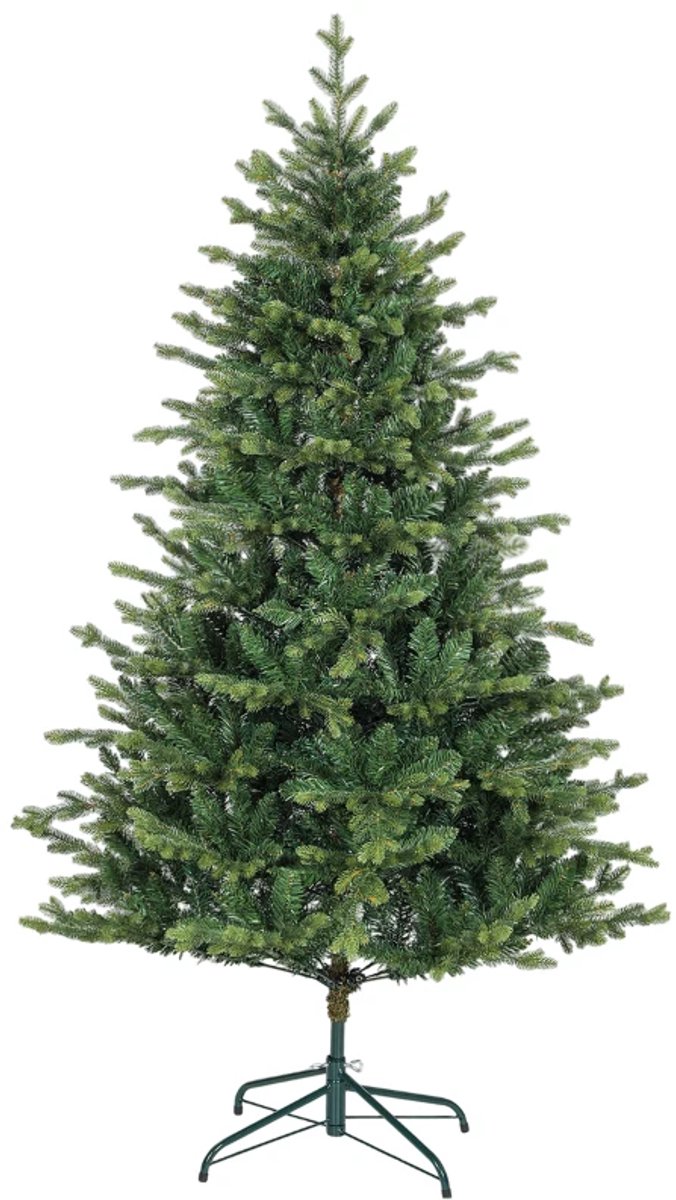 Kunstkerstboom 180 cm - Kerstboom met 1660 Tips - Realistisch Uiterlijk - Levensecht - Snelle Montage - Metalen Standaard - Vlamvertragend - Kerstversiering - Kerstmis - Ø100x180 cm