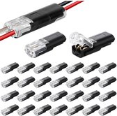 EXCITAT 30 stuks - Kabelconnectoren - Autokabelconnectoren - Waterdicht - Bipolair - Geschikt voor 12V 18-22 AWG-kabel