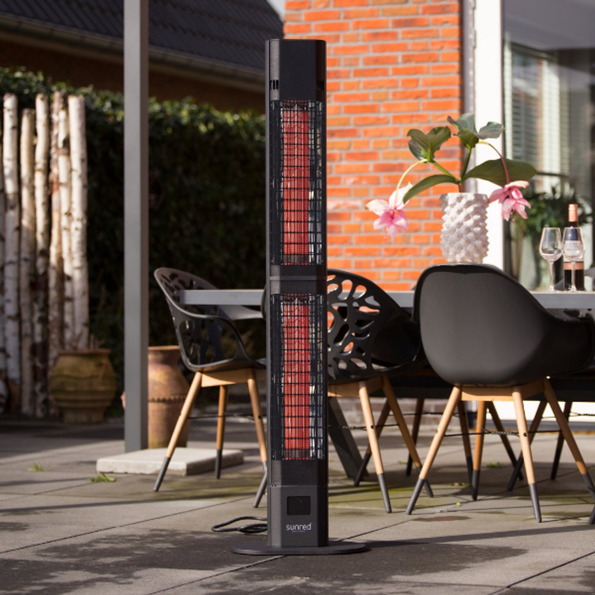 Sunred Valencia Dark 3000 W - Chauffage de terrasse sur pied - Noir