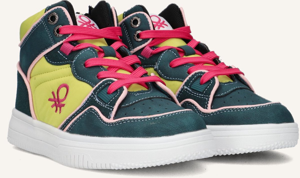 Benetton Rod Mx Hoge sneakers - Meisjes - Groen - Maat 34