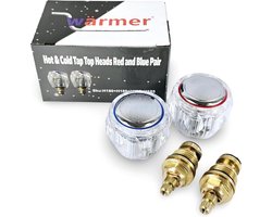 Vervangende Kraan Deksel voor Badkamer en Keuken - Geschikt voor Lekkende of Verouderde Krijnen - Hot en Cold Indicator