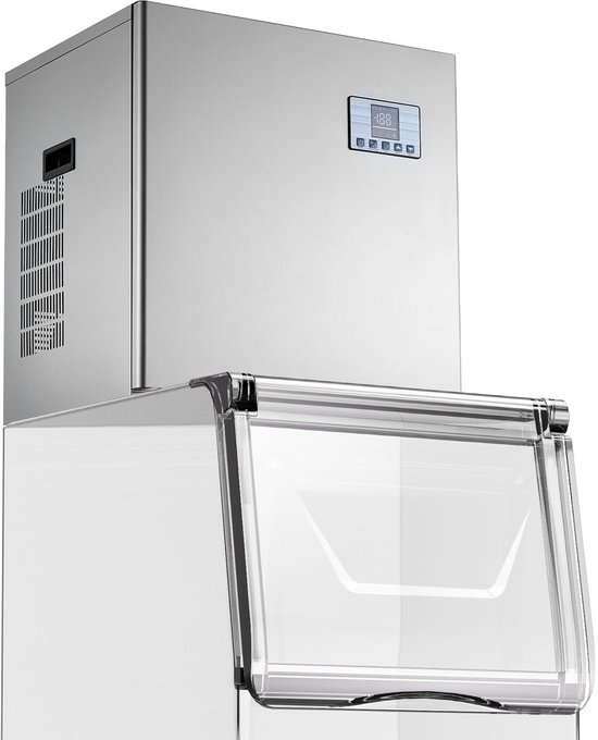 Commerciële ijsblokjesmachine - IJsmachine Hoofdeenheid - 181 kg/dag - RVS - Zelfreinigend - Slim bedieningspaneel - Instelbare ijsblokjesdikte - Voor Horeca van Merkloos — afbeelding 3