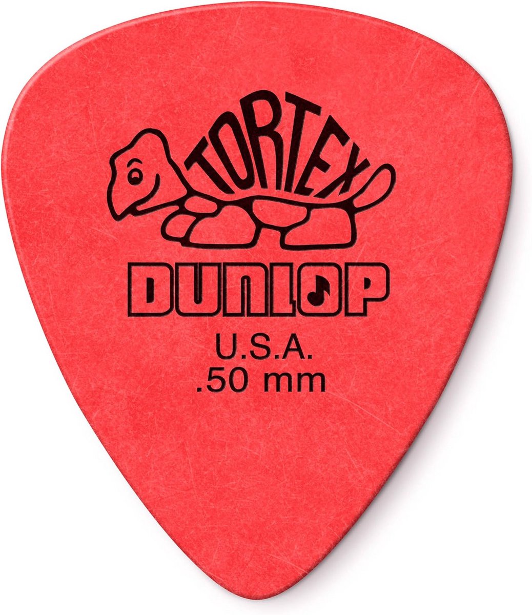 Tortex Plectrums Rood 0.50 mm - 12 Stuks